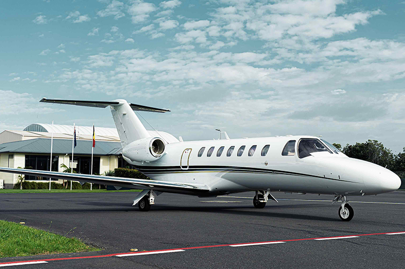 Cessna Citation CJ3+ light jet parked at a New Zealand airfield