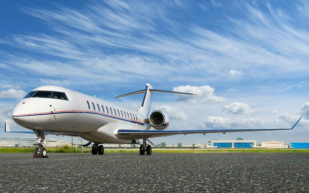 Global 7500 long-range aircraft positioned on the apron